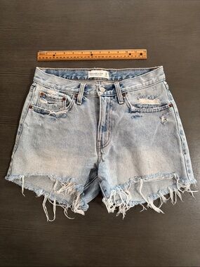 Abercrombie & Fitch Light Blue Distressed Denim Cutoff Shorts